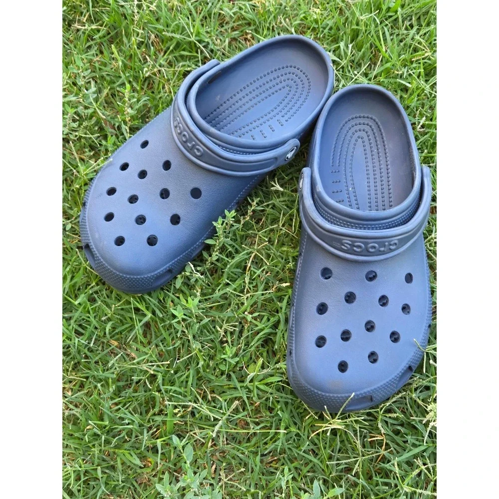 Crocs Classic Clog Navy Blue Mens 10 Womens 12 Slip On Comfort Shoes 10001-410